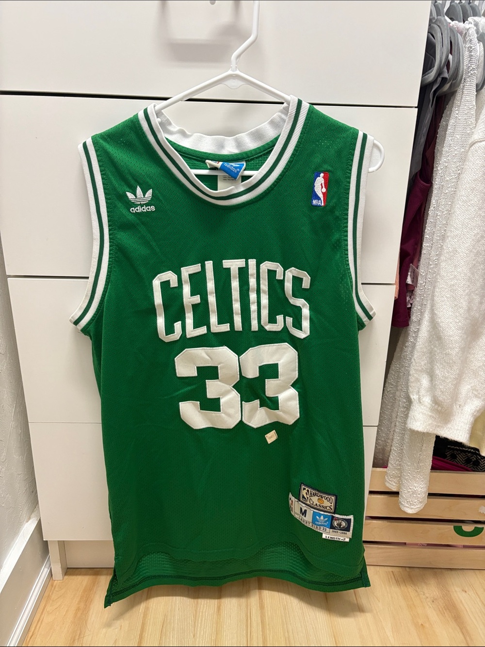 adidas Green Boston Celtics #33 Basketball Jersey